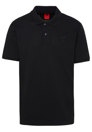 Ferrari Polo Shirt In Black Cotton