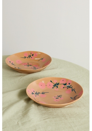 BERNADETTE - Set Of Two 22cm Ceramic Pasta Bowls - Neutrals - One size