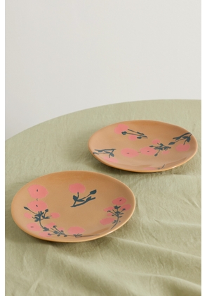 BERNADETTE - Set Of Two 19cm Ceramic Side Plates - Neutrals - One size