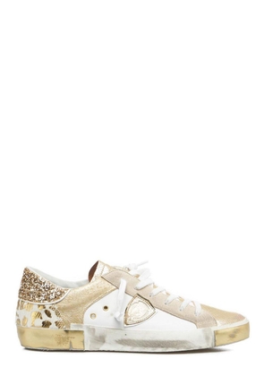 Philippe Model Glitter Detailed Lace-Up Sneakers