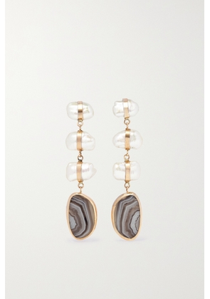 Melissa Joy Manning - 14-karat Recycled Gold, Pearl And Agate Earrings - One size