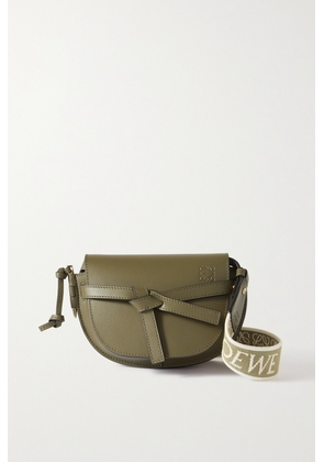 Loewe - Gate Mini Canvas Jacquard-trimmed Leather Shoulder Bag - Green - One size