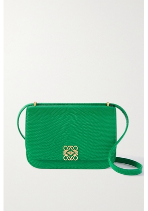 Loewe - Goya Lizard Shoulder Bag - Green - One size