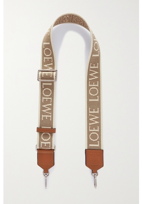 Loewe - Anagram Leather-trimmed Canvas-jacquard Bag Strap - Brown - One size