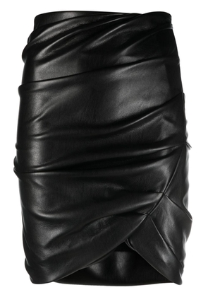 Philosophy Di Lorenzo Serafini draped faux-leather miniskirt - Black