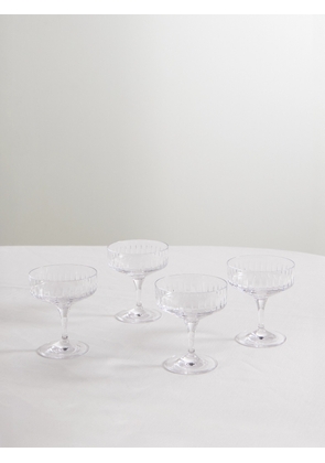 Soho Home - Roebling Set Of Four Crystal Champagne Coupes - Neutrals - One size