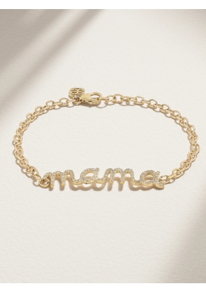 Sydney Evan - Large Mama Script 14-karat Gold Diamond Bracelet - One size