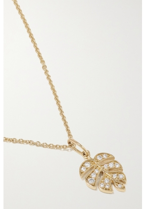 Sydney Evan - Small Monstera Leaf 14-karat Gold Diamond Necklace - One size
