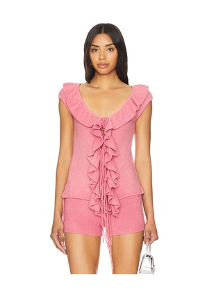 Zemeta Frilla Knit Vest in Pink. Size M, S.