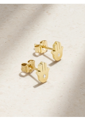 Jennifer Meyer - Mini Hamsa 18-karat Gold Diamond Earrings - One size