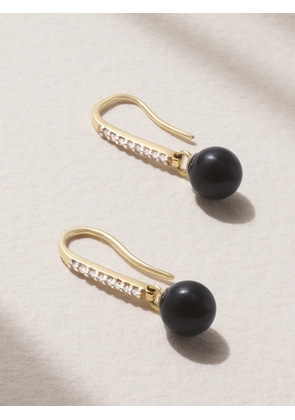 Mateo - 14-karat Gold, Onyx And Diamond Earrings - One size