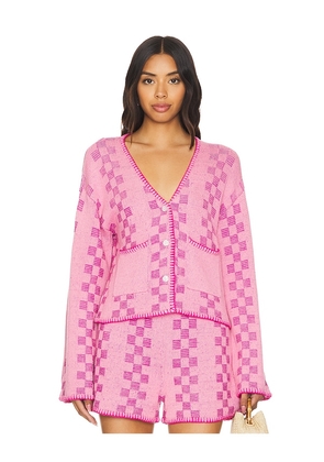 The Wolf Gang Kumi Cardigan in Pink. Size M, S, XL, XS.