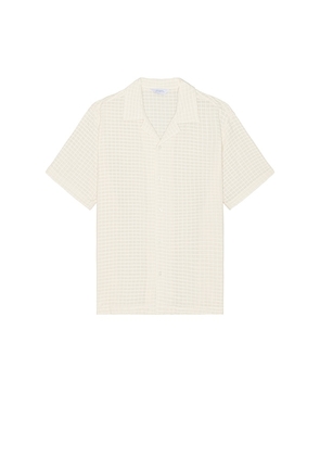 SATURDAYS NYC Canty Sheer Check Shirt in Cream. Size M, S, XL/1X.