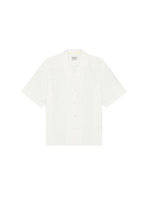 Scotch & Soda Regular Fit Broiderie Shirt in White. Size M, XL/1X.