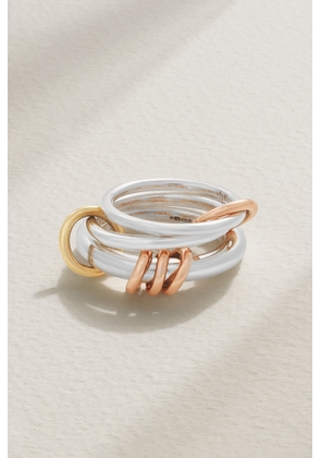 Spinelli Kilcollin - Orion Set Of Three Sterling Silver And 18-karat Yellow And Rose Gold Rings - 5,6,7,8