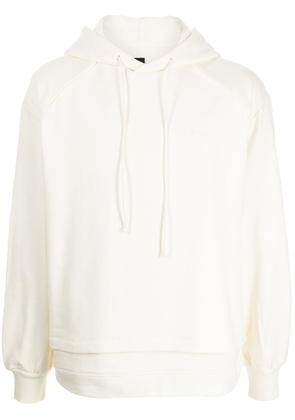 Juun.J layered cotton hoodie - White