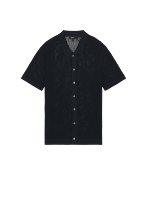 Theory Cairn Short Sleeve Shirt in Navy. Size M, S, XL/1X.