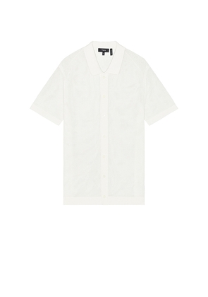 Theory Cairn Short Sleeve Shirt in Ivory. Size M, S, XL/1X.