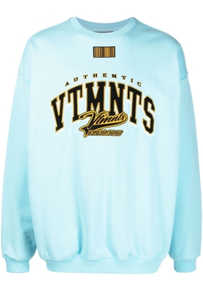 VTMNTS logo-print crew neck sweatshirt - Blue