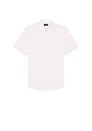 Theory Irving Short Sleeve Shirt in Beige. Size M, S, XL/1X.