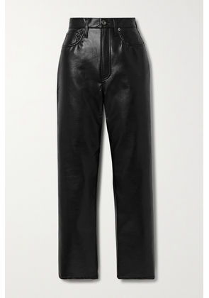 AGOLDE - + Net Sustain 90s Pinch Waist Leather-blend Straight-leg Pants - Black - 23,24,25,26,27,28,29,30,31,32