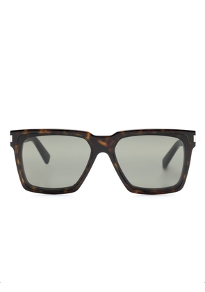 Saint Laurent Eyewear tortoiseshell-effect square-frame sunglasses - Brown