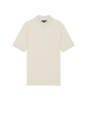 Vince Varigated Texture Short Sleeve Polo in Beige. Size M, S, XL/1X.