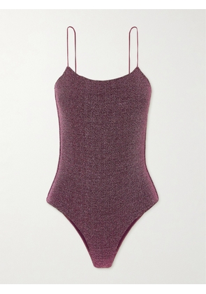 Oséree - Lumière Stretch-lurex Swimsuit - Purple - small,medium,large,x large