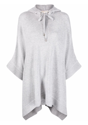 Michael Michael Kors fine-knit hooded cape - Grey