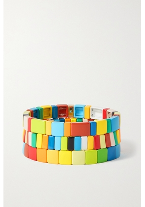 Roxanne Assoulin - Rainbow Brite Set Of Three Enamel Bracelets - Blue - One size