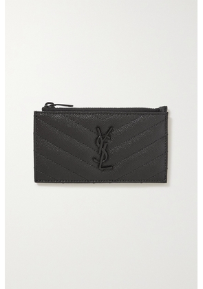 SAINT LAURENT - Monogramme Quilted Textured-leather Cardholder - Black - One size