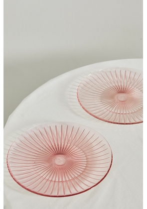 LUISA BECCARIA - Set Of Two 26cm Glass Dinner Plates - Pink - One size