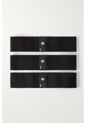 lululemon - Set Of Three Printed Stretch-knit Resistance Bands - Black - One size