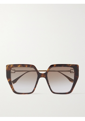 Fendi - Oversized Square-frame Acetate And Gold-tone Sunglasses - Tortoiseshell - One size
