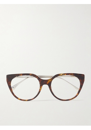 Fendi - Oversized Cat-eye Tortoiseshell Acetate And Gold-tone Optical Glasses - One size