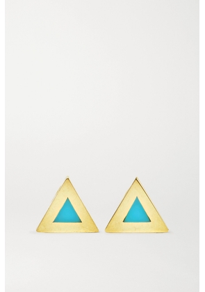 Jennifer Meyer - Mini Triangle 18-karat Gold Turquoise Earrings - One size