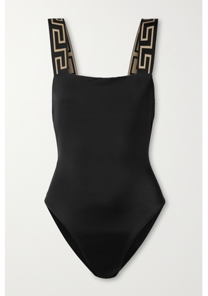 Versace - Jacquard-trimmed Swimsuit - Black - 1,2,3,4,5