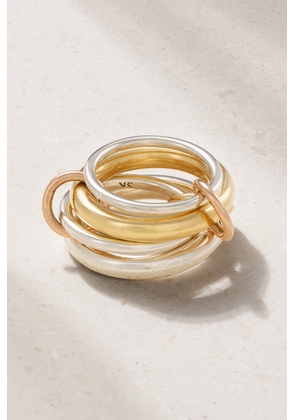 Spinelli Kilcollin - Cici Set Of Four 18-karat Yellow And Rose Gold And Sterling Silver Rings - 5,6,7,8