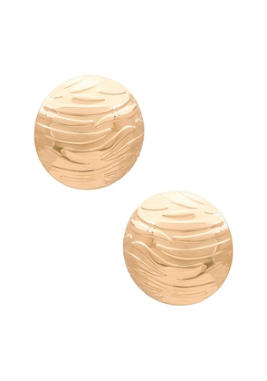 8 Other Reasons Circle Stud Earring in Metallic Gold.