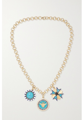 Storrow - 14-karat Gold, Enamel And Multi-stone Necklace - One size