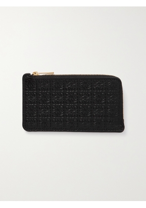 Loewe - Repeat Debossed Leather Cardholder - Black - One size