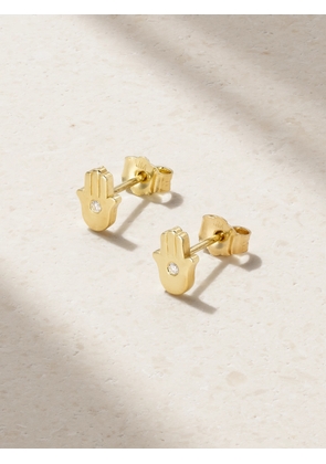Jennifer Meyer - Mini Hamsa 18-karat Gold Diamond Earrings - One size