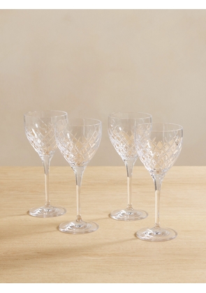 Soho Home - Barwell Set Of Four Cut Crystal Red Wine Glasses - Neutrals - One size