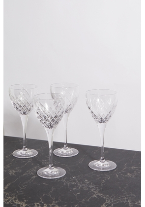 Soho Home - Barwell Set Of Four Cut Crystal White Wine Glasses - Neutrals - One size