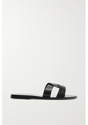 Ancient Greek Sandals - Desmos Cutout Leather Slides - Black - IT35,IT36,IT37,IT38,IT39,IT40,IT41,IT42