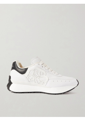 Alexander McQueen - Sprint Runner Embossed Two-tone Leather Exaggerated-sole Sneakers - White - IT35,IT35.5,IT36,IT36.5,IT37,IT37.5,IT38,IT38.5,IT39,IT39.5,IT40