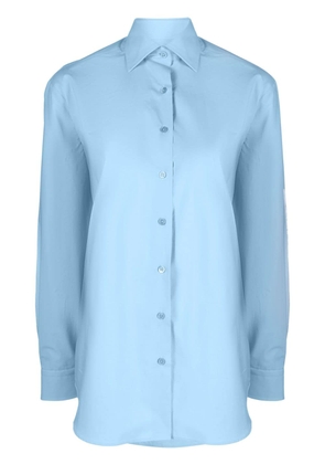 Raf Simons logo-patch cotton shirt - Blue