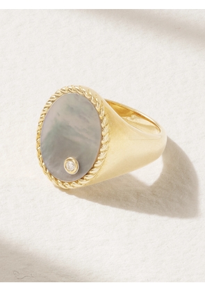 Yvonne Léon - 9-karat Gold, Mother-of-pearl And Diamond Ring - 3,4,5