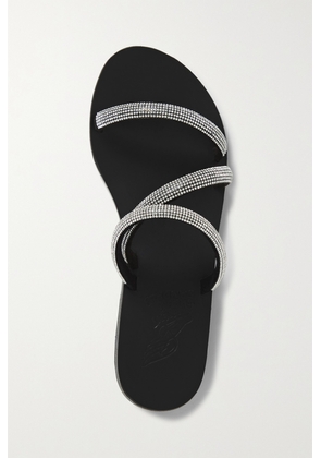 Ancient Greek Sandals - Polytimi Diamante Crystal-embellished Suede Sandals - Black - IT35,IT36,IT37,IT38,IT39,IT40,IT41,IT42