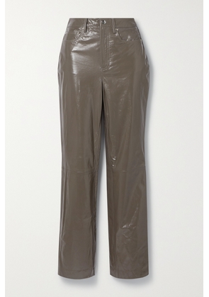 REMAIN BIRGER CHRISTENSEN - Lynn Leather Straight-leg Pants - Gray - DK32,DK34,DK36,DK38,DK40,DK42